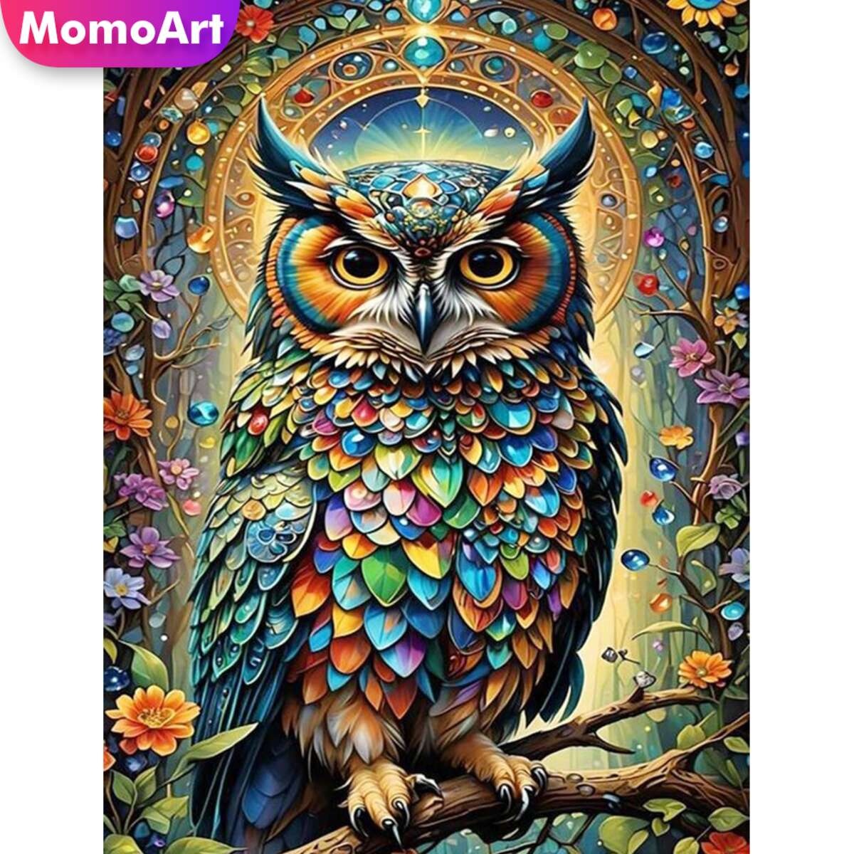 Momoart-ダイヤモンドモザイク絵画キット,フクロウと鳥 - Photo Mosaic Print のレビューと価格