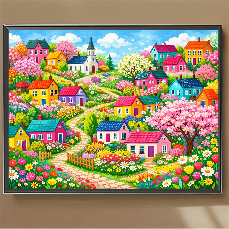 ダイヤモンドペインティングパック 春のカラフルな街 ダイヤモ - Photo Mosaic Print のレビューと価格